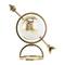 White & Gold Aluminum Tabletop Globe in Arrow Stand